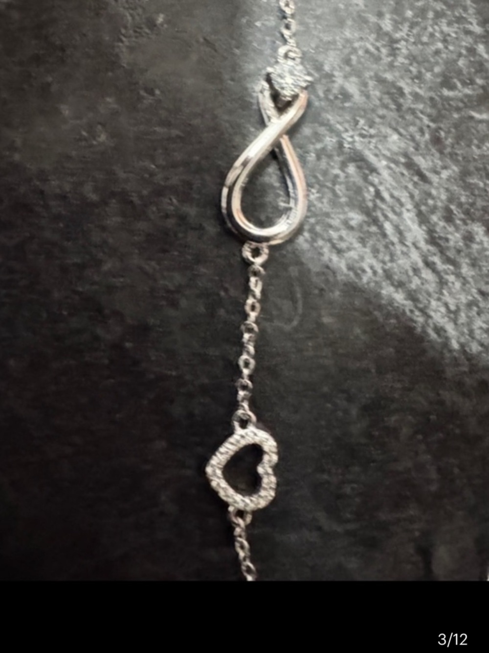 925 Sterling Silver Infinity Heart Moissanite Bracelet - - Picture 7 of 11